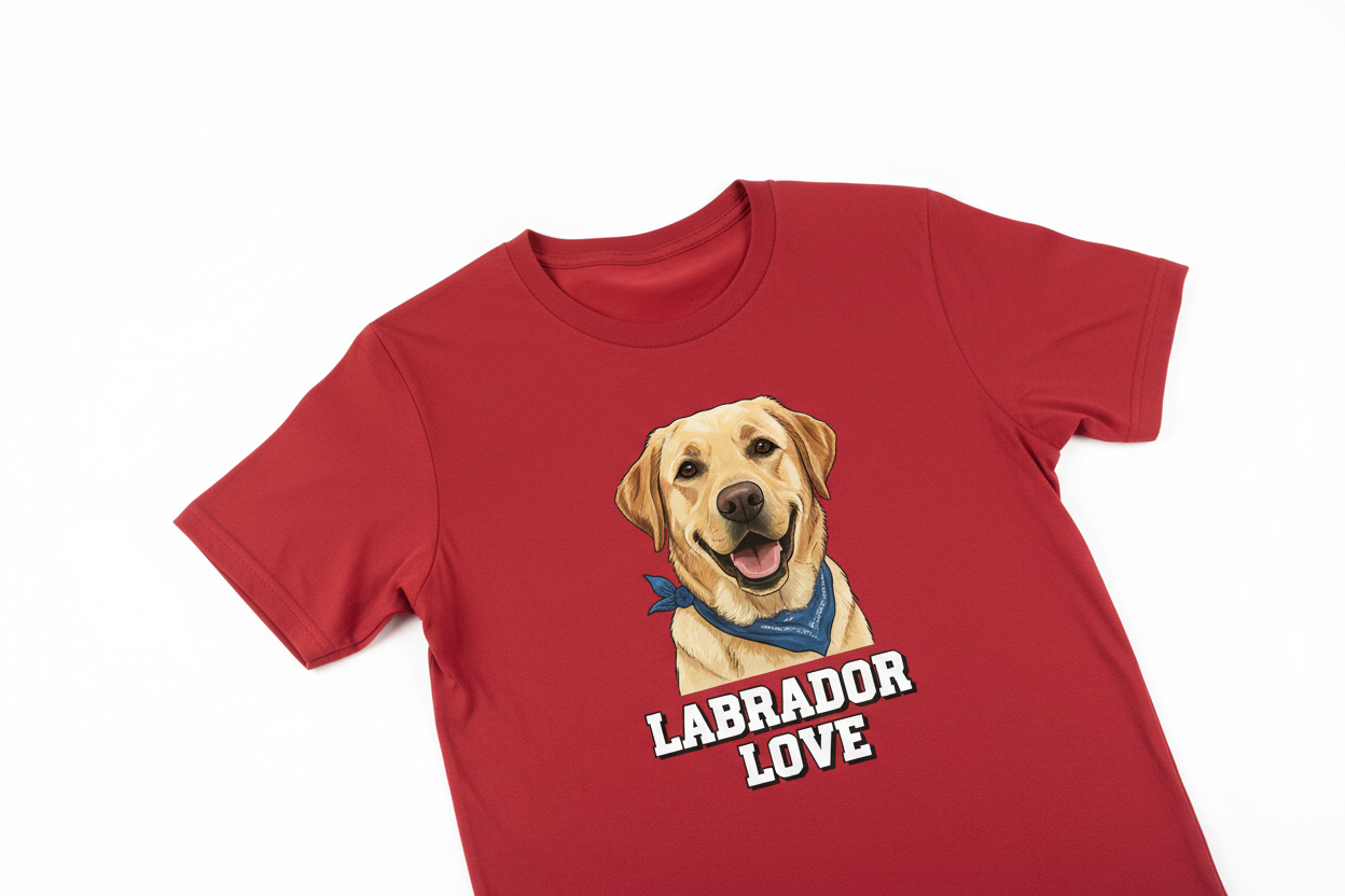 一件红色拉布布t恤